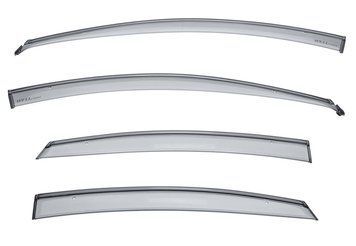 Owiewki do szyb samochodowych num 4 szt z czarna chromowana listwa Hyundai Accent 2012 - 2017 Sedan Wellvisors 3-847HY015