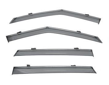 Window Deflectors 4pcs Set With Black Trim Kia Seltos 2021-2025 Wellvisors 3-847KA023