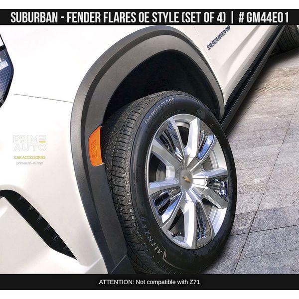 Fender Flares Chevrolet Suburban 2021-2025 black AIR DESIGN GM44E01