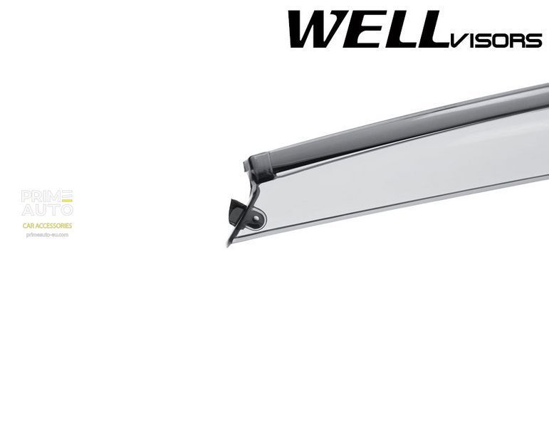 Дефлекторы окон к-т 4 шт с черным хромированным молдингом Jeep Grand Cherokee 2011 - 2022 Wellvisors 3-847JE011 3-847JE011 фото