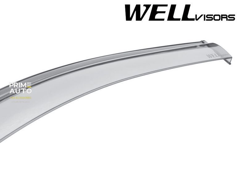 Дефлекторы окон к-т 4 шт с черным хромированным молдингом Jeep Grand Cherokee 2011 - 2022 Wellvisors 3-847JE011 3-847JE011 фото