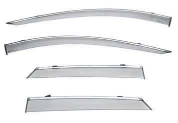 Window Deflectors 4pcs Set with Chrome Trim Infiniti QX50 2016-2017 Wellvisors 3-847IN014