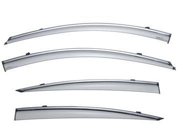 Window Deflectors 4pcs Set with Chrome Trim Acura TL 2009-2014 Wellvisors 3-847AC006