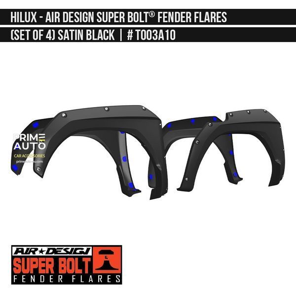 Poszerzenia nadkoli Toyota Hilux 2015-2020 czarny AIR DESIGN TO03A10