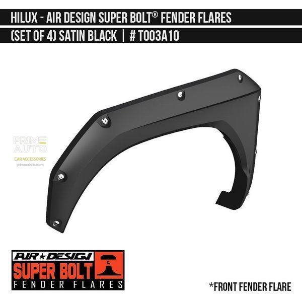 Poszerzenia nadkoli Toyota Hilux 2015-2020 czarny AIR DESIGN TO03A10