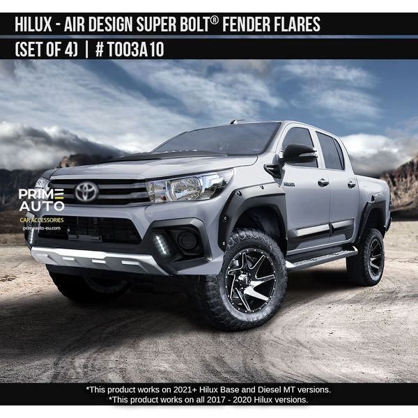 Poszerzenia nadkoli Toyota Hilux 2015-2020 czarny AIR DESIGN TO03A10