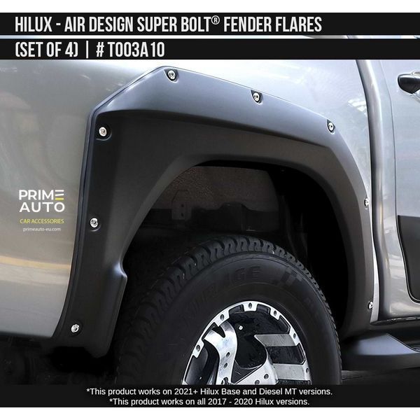 Poszerzenia nadkoli Toyota Hilux 2015-2020 czarny AIR DESIGN TO03A10