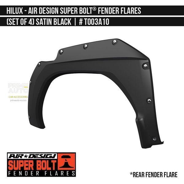 Poszerzenia nadkoli Toyota Hilux 2015-2020 czarny AIR DESIGN TO03A10
