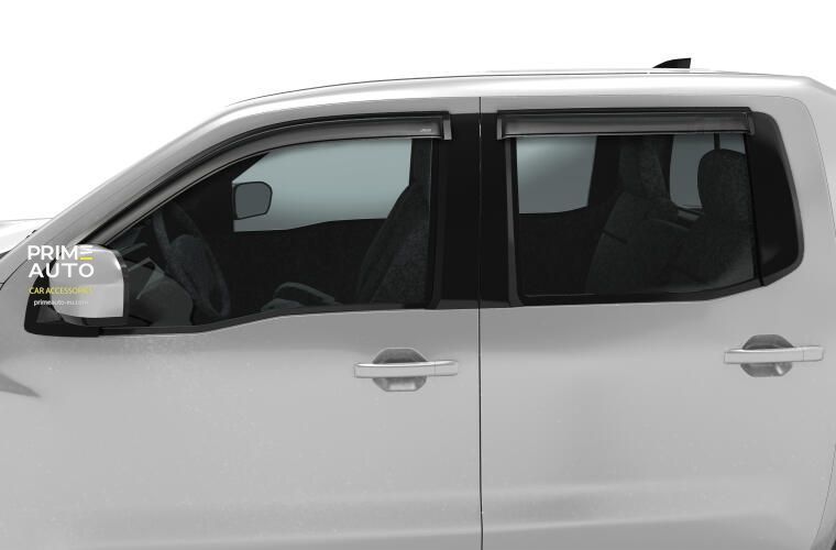Window Deflectors 4 pcs Set Nissan FRONTIER 2022-2025 Ventvisor OUTSIDE MOUNT Smoke AVS 94788