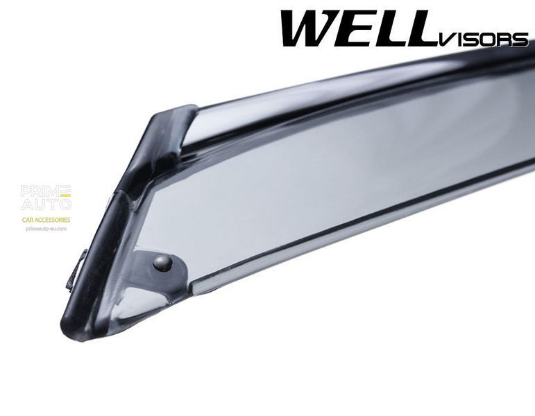 Window Deflectors 4pcs Set with Chrome Trim BMW X5 2007-2018 Wellvisors 3-847BM005