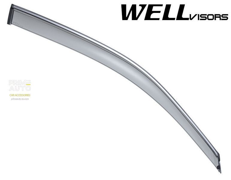 Window Deflectors 4pcs Set with Chrome Trim BMW X5 2007-2018 Wellvisors 3-847BM005