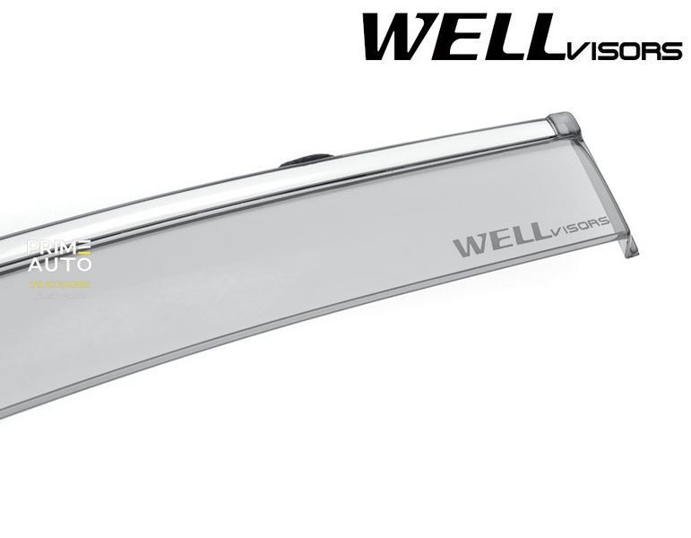 Owiewki do szyb samochodowych num 4 szt z chromowaną odlewanie Infiniti QX50 2016 - 2017 Wellvisors 3-847IN014