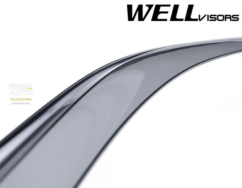 Window Deflectors 4pcs Set with Chrome Trim BMW X5 2007-2018 Wellvisors 3-847BM005
