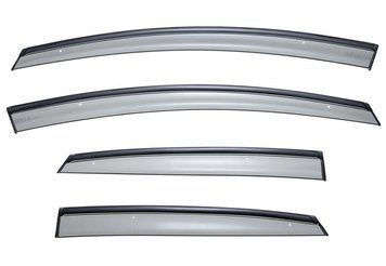 Window Deflectors 4pcs Set With Black Trim Ford Fiesta 2011-2019 Sedan Wellvisors 3-847FD004