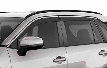 Window Deflectors 4 pcs Set Toyota Rav4 2019-2025 VENTVISOR LOW PRO With Chrome Trim AVS 794056