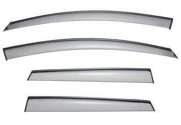 Window Deflectors 4pcs Set With Black Trim Nissan Murano 2009-2014 Wellvisors 3-847NS004