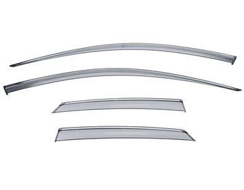 Window Deflectors 4pcs Set With Black Trim Mazda CX-30 2020-2025 Wellvisors 3-847MZ020