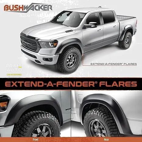 Fender Flares set 4 PCs RAM/Dodge Ram 2500/3500 2019-2025 Extended-A-style black Bushwacker 50931-02