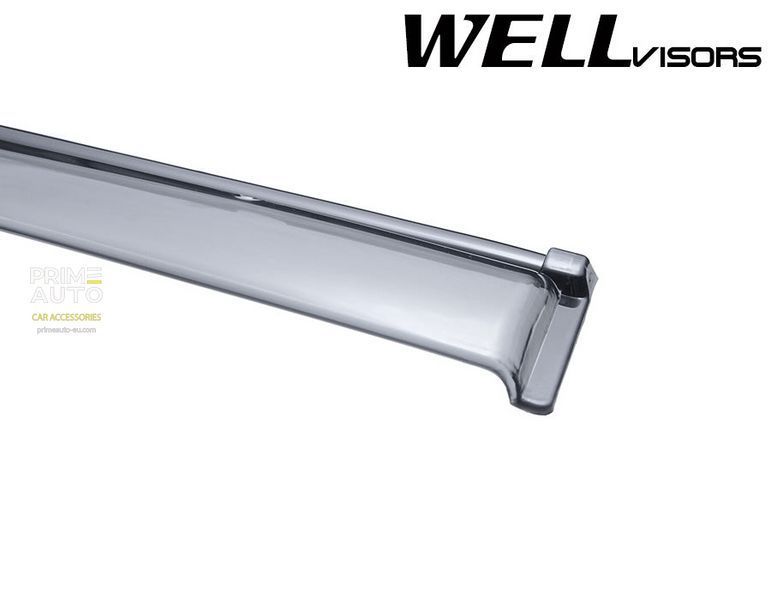 Дефлекторы окон к-т 4 шт с черным хромированным молдингом Honda Accord 2003 - 2007 Sedan Wellvisors 3-847HD016 3-847HD016 фото