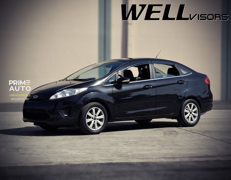 Owiewki do szyb samochodowych num 4 szt aerodynamiczny Ford Fiesta 2011 - 2019 Sedan Wellvisors 3-847FD005