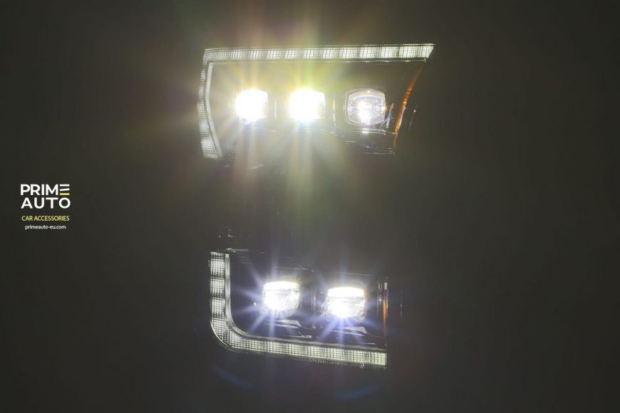 Передние фары Ford F150 Raptor 20175-2020 LED NOVA серия черные AlphaRex 880152 880152. фото