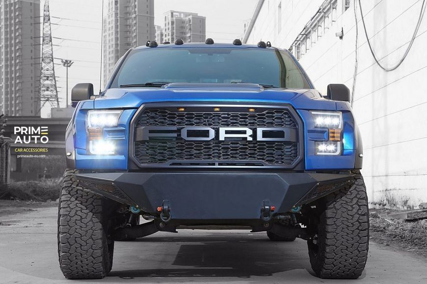 Передние фары Ford F150 Raptor 20175-2020 LED NOVA серия черные AlphaRex 880152 880152. фото