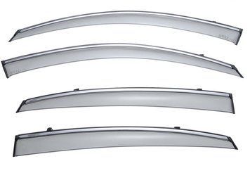 Window Deflectors 4pcs Set with Chrome Trim Infiniti FX 2009-2017 Wellvisors 3-847IN003