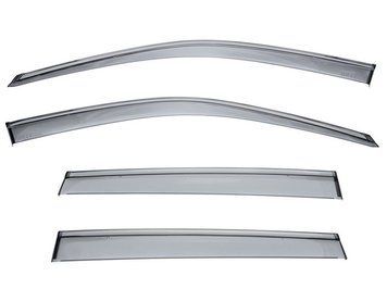 Window Deflectors 4pcs Set With Black Trim Honda Passport 2022-2025 Wellvisors 3-847HD043
