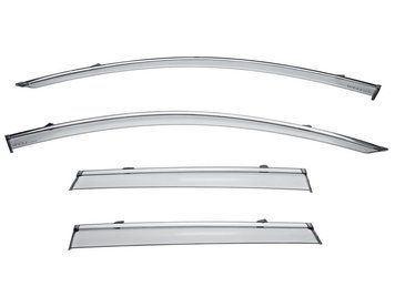 Window Deflectors 4pcs Set with Chrome Trim Volvo V90 2017-2025 Wellvisors 3-847VO009