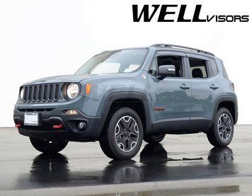 Window Deflectors 4pcs Set With Black Trim Jeep Renegade 2015-2023 Wellvisors 3-847JE008