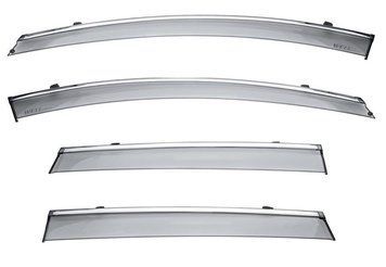 Window Deflectors 4pcs Set with Chrome Trim Nissan Murano 2015-2025 Wellvisors 3-847NS011