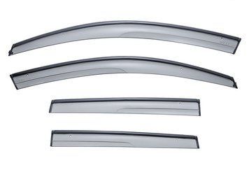 Window Deflectors 4pcs Set Aerodyn Series With Black Trim Honda Fit 2007-2008 Wellvisors 3-847HD001