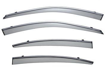 Window Deflectors 4pcs Set with Chrome Trim Subaru Legacy 2010-2014 Sedan Wellvisors 3-847SU005
