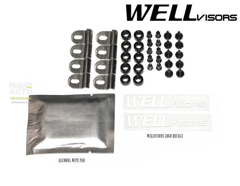 Owiewki do szyb samochodowych num 4 szt z chromowaną odlewanie Honda Accord 2008 - 2012 Sedan Wellvisors 3-847HD017
