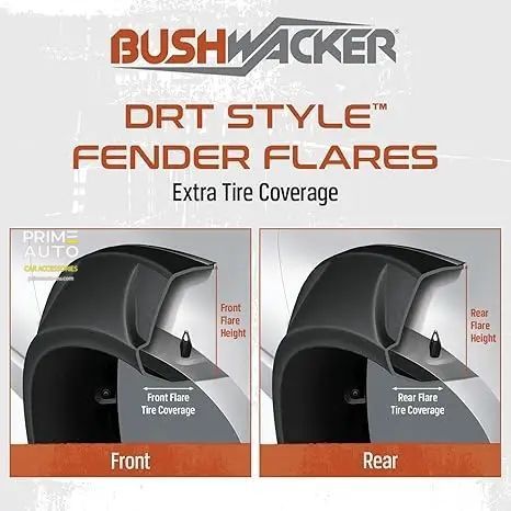 Fender Flares set 4 PCs Ram 1500 2019-2024 DRT-style black Bushwacker 50934-02