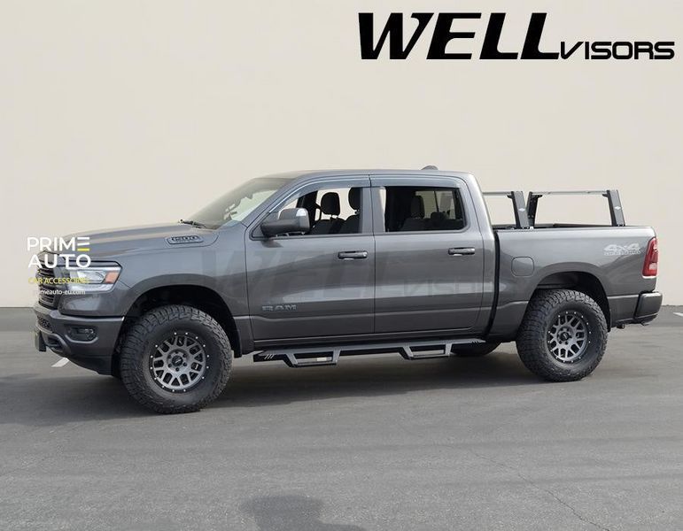 Window Deflectors 4pcs Set With Black Trim Ram 1500 2019-2026 Crew Cab Wellvisors 3-847DG010