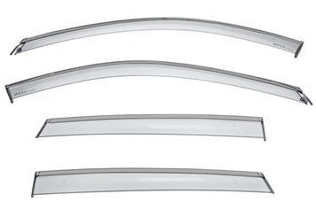 Window Deflectors 4pcs Set With Black Trim Mazda CX-5 2017-2024 Wellvisors 3-847MZ018