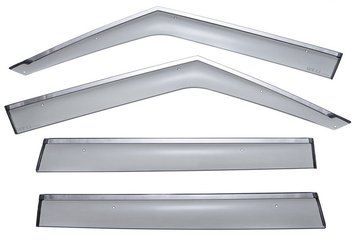 Window Deflectors 4pcs Set with Chrome Trim Land Rover Range Rover 2003-2012 Wellvisors 3-847LR005