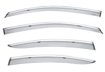 Window Deflectors 4pcs Set with Chrome Trim Subaru Legacy 2015-2019 Sedan Wellvisors 3-847SU014