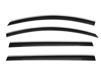 Window Deflectors 4pcs Set with Chrome Trim Toyota Sienna 2021-2025 Wellvisors 3-847TY064