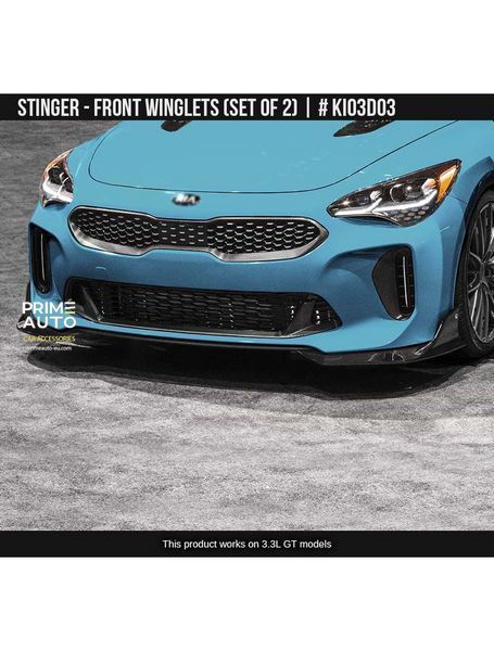 Комплект крыльев переднего бампера Kia Stinger 2018-2025 черный AIR DESIGN KI03D03 KI03D03 фото