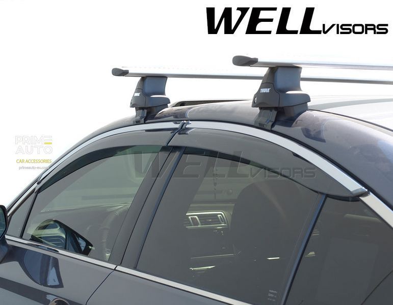 Дефлекторы окон к-т 4 шт с хромированным молдингом Subaru Legacy 2015 - 2019 Sedan Wellvisors 3-847SU014 3-847SU014 фото