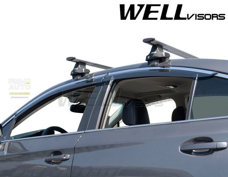 Дефлекторы окон к-т 4 шт с хромированным молдингом Subaru Legacy 2015 - 2019 Sedan Wellvisors 3-847SU014 3-847SU014 фото