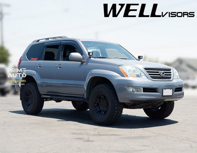 Дефлектори вікон к-т 4 шт з чорним хромованим молдингом Lexus GX470 2003 - 2009 Wellvisors 3-847LX020 3-847LX020 фото