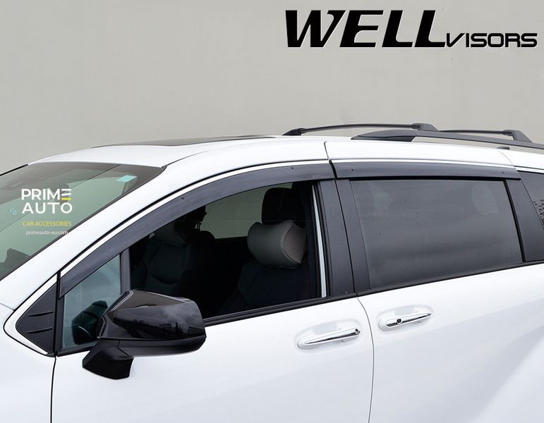 Дефлектори вікон к-т 4 шт з хромованим молдингом Toyota Sienna 2021 - 2025 Wellvisors 3-847TY064 3-847TY064 фото