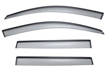 Window Deflectors 4pcs Set With Black Trim Volkswagen Touareg 2003-2010 Wellvisors 3-847VW003