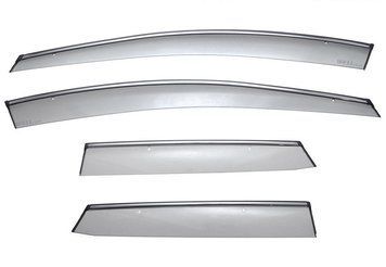 Window Deflectors 4pcs Set with Chrome Trim Mazda CX-7 2007-2012 Wellvisors 3-847MZ010