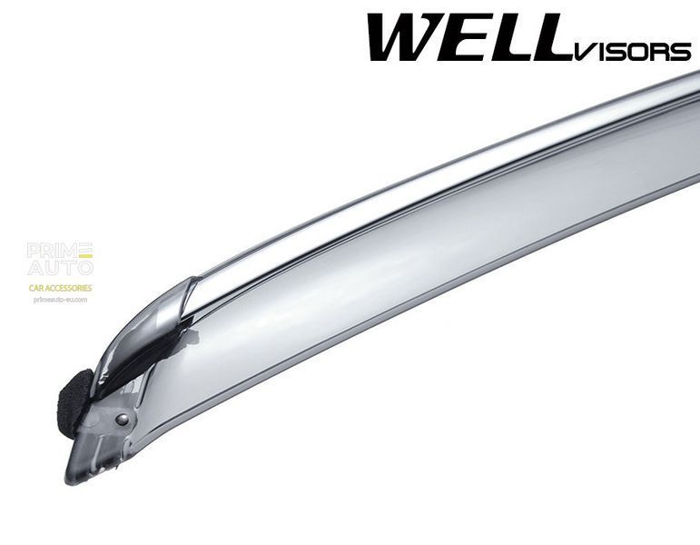 Owiewki do szyb samochodowych num 4 szt z chromowaną odlewanie Honda Fit 2015 - 2020 Wellvisors 3-847HD004