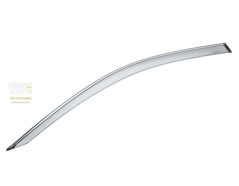 Window Deflectors 4pcs Set with Chrome Trim Chevrolet;GMC Silverado;Sierra 2019 - 2026 Crew Cab Wellvisors 3-847CH030