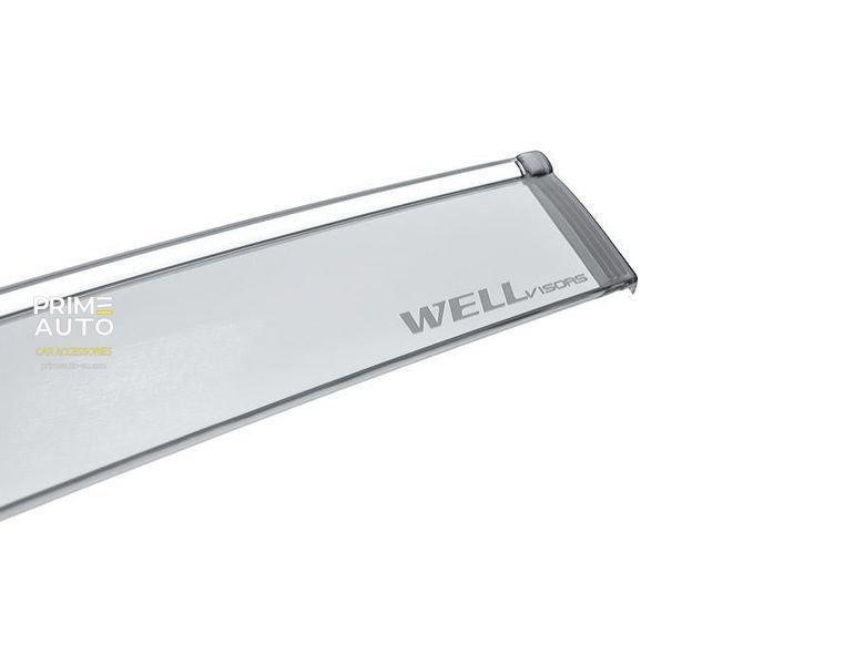 Window Deflectors 4pcs Set with Chrome Trim Chevrolet;GMC Silverado;Sierra 2019 - 2026 Crew Cab Wellvisors 3-847CH030
